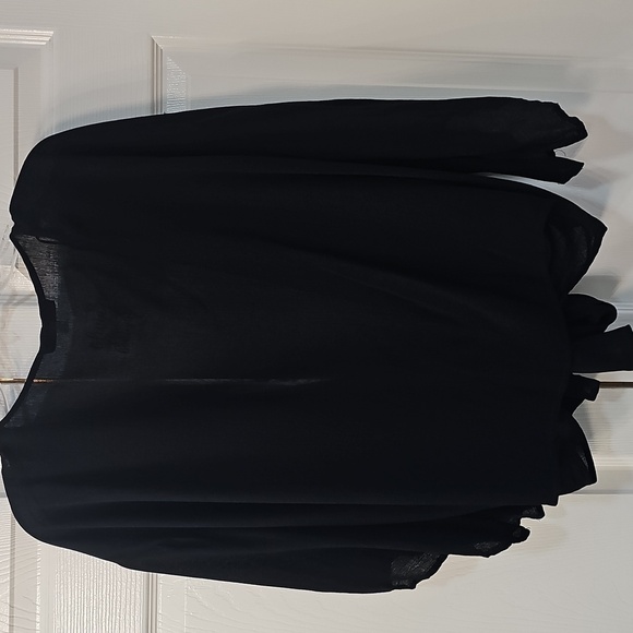 NWT Final Touch Front Tie Open Lightweight Cardigan Size L Black - Picture 7 of 7